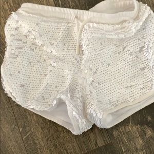 White sequins shorts